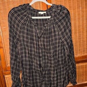 Beach Lunch Lounge Plaid Button-Up Women's Top